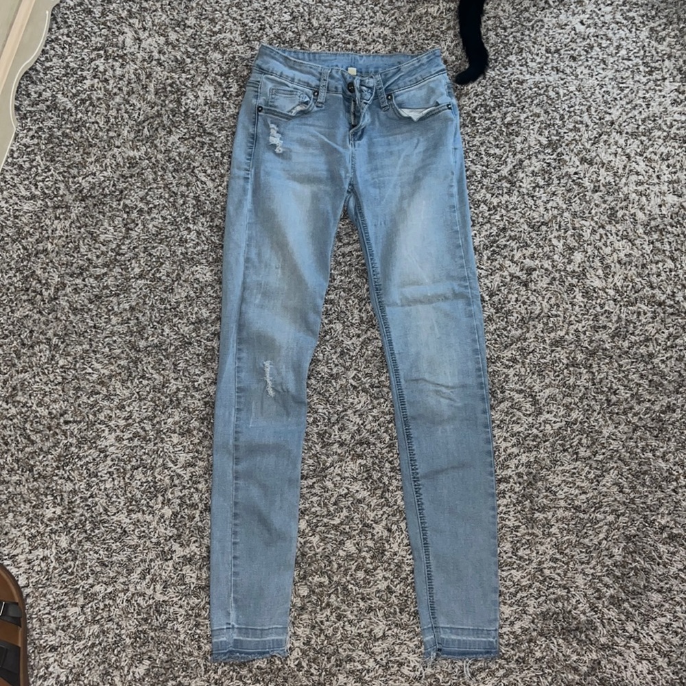 Low rise, tall skinny jeans